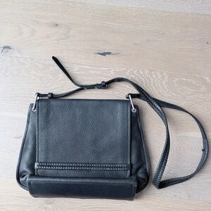 Vince Camuto Astra Flap Crossbody – Black Pebbled Leather